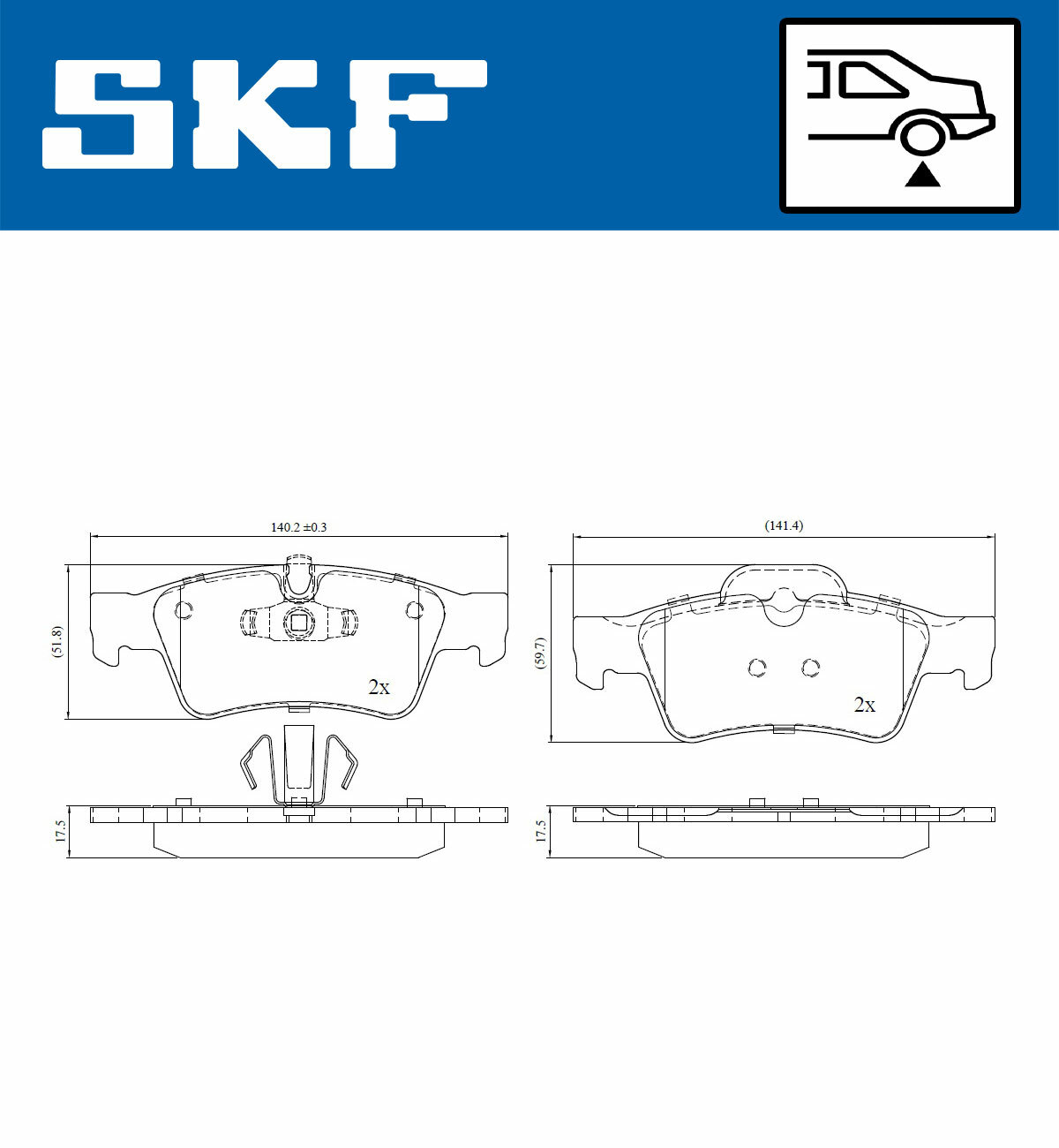 Sada brzdových platničiek kotúčovej brzdy SKF